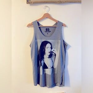 65 T-Shirt Brand Long Grey Tank Top Lady with Cherry / Tank Top Dress Size Large